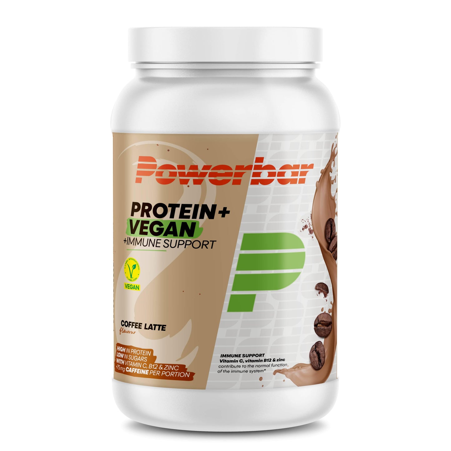 Powerbar - Protein + Vegan Immune Support 570g Dose Coffee Latte MHD 30.10.2026
