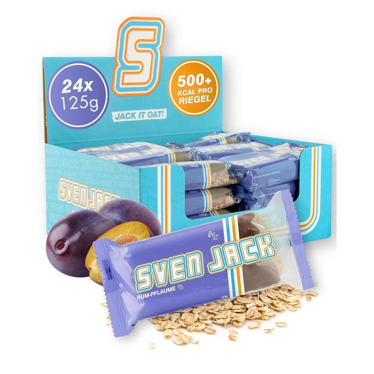 Sven Jack Oatbar - 24 x 125g Riegel Rum Pflaume MHD 18.06.2026