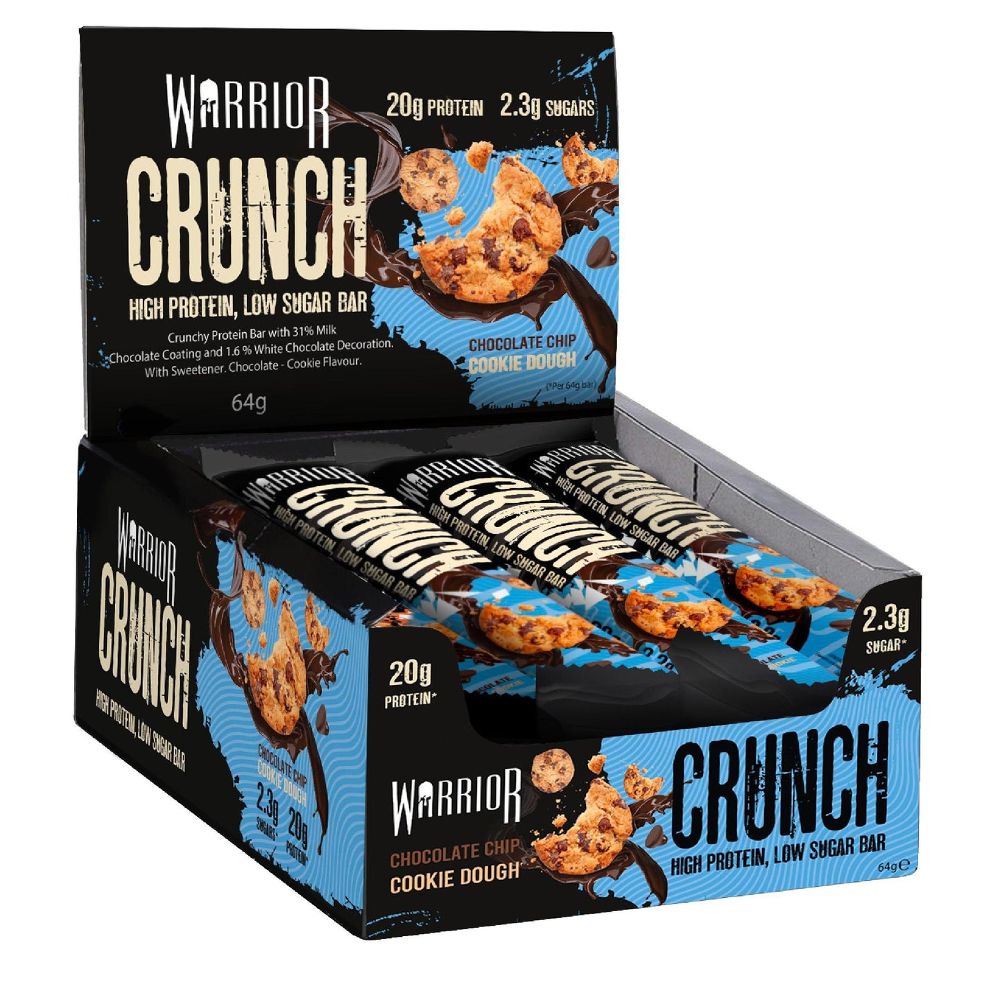 Warrior - Crunch Bar High Protein Low Sugar 12 x 64g Riegel