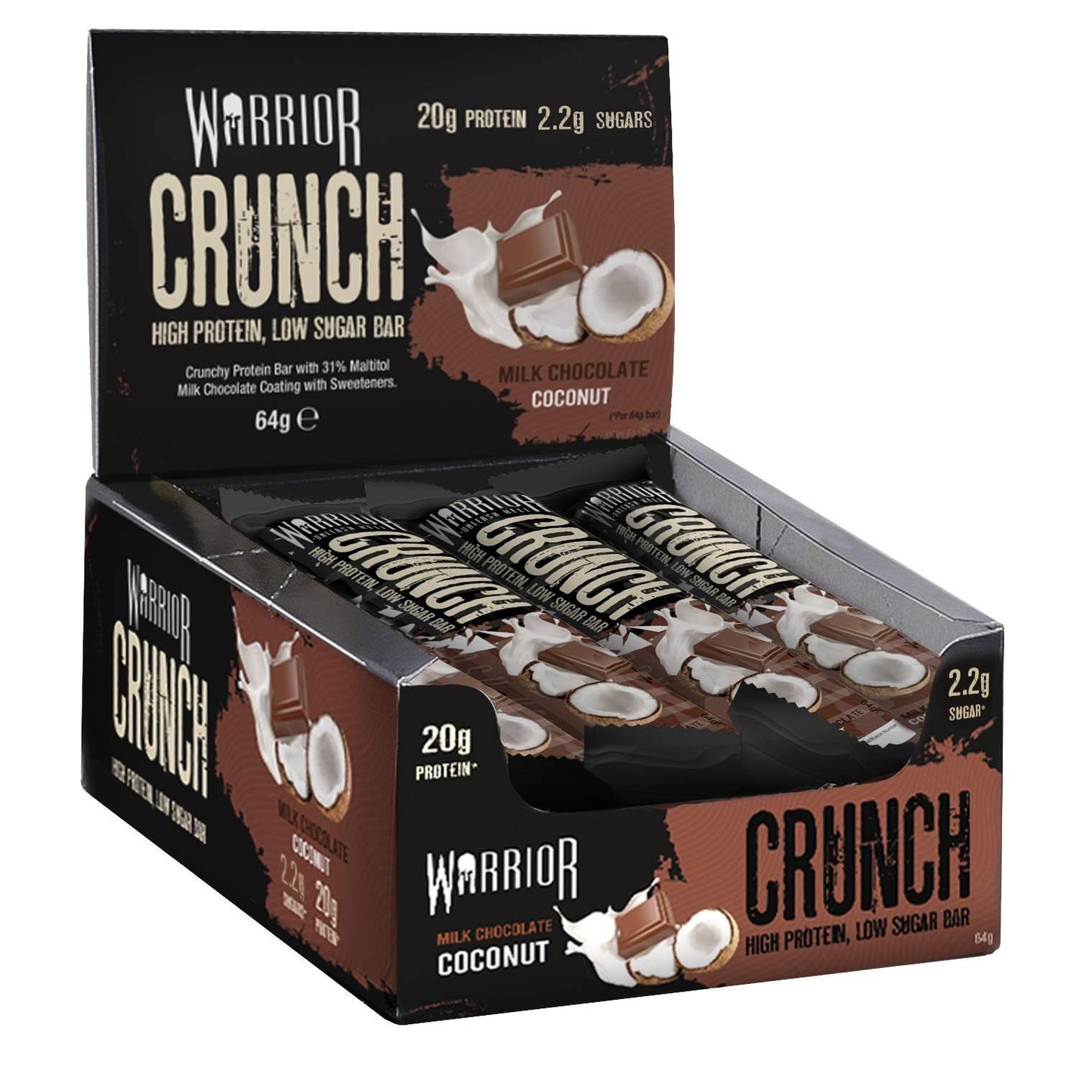 Warrior - Crunch Bar High Protein Low Sugar 12 x 64g Riegel
