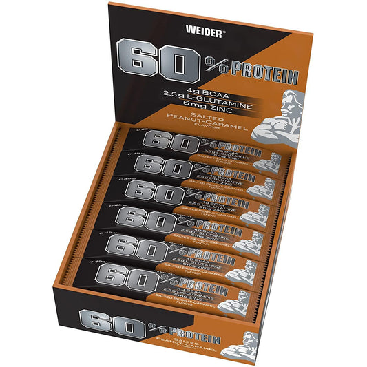 Weider - 60% Protein Bar 24 x 45g Riegel Salted Peanut Caramel MHD 30.01.2026