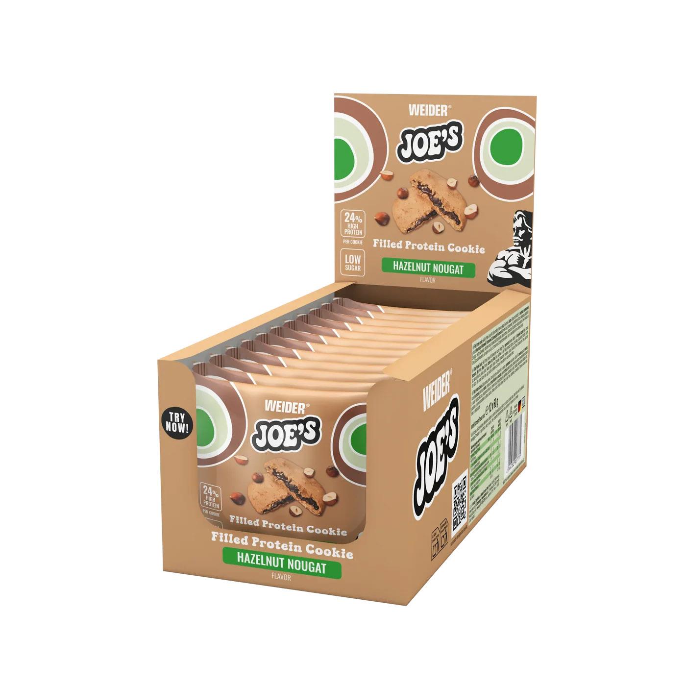 Weider - Joes Filled Protein Cookies 10 x 60g Karton Hazelnut Nougat MHD 27.01.2026