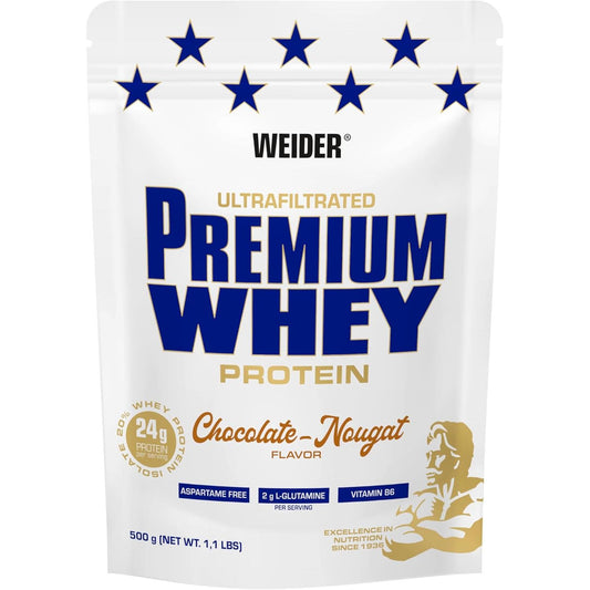 Weider - Premium Whey Protein 500g Beutel Schoko-Nougat MHD 30.05.2025