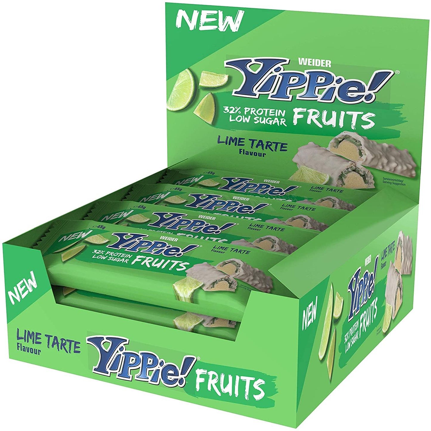 Weider - Yippie! Bar Fruits Low Sugar 12 x 45g Riegel