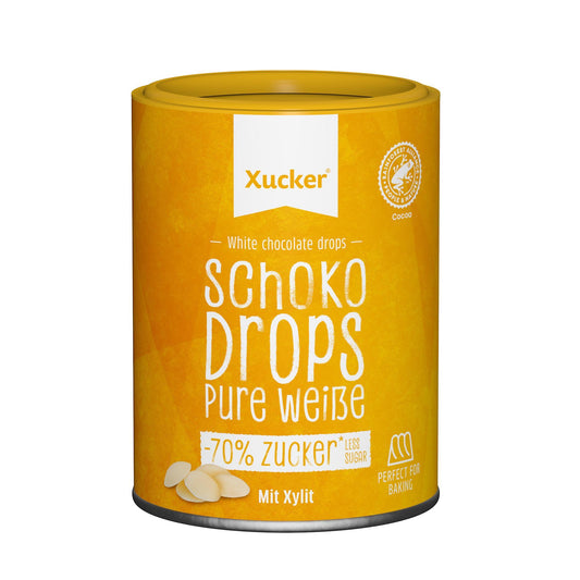 Xucker - Weiße Schokodrops mit Xylit 200g Dose